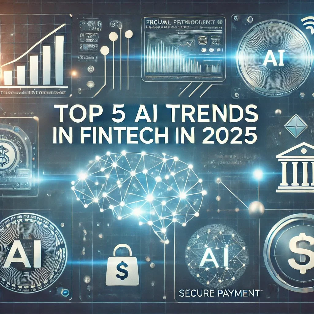 Concept illustration of AI in fintech, featuring neural networks, financial graphs, and advanced security icons representing 2025 trends. | PayStar.uk