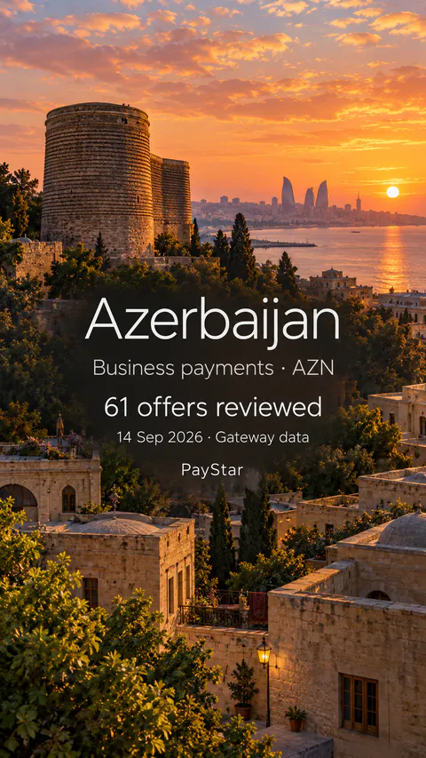 Azerbaijan: Baku old city's cylindrical stone Maiden Tower beside low historic rooftops and a suggestion of the Caspian shore, 61 historical offers reviewed.