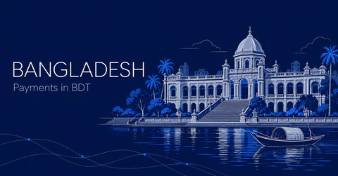 Fine pale line illustration of Ahsan Manzil palace in Dhaka and the Buriganga river on navy. Editorial AI illustration, not a documentary viewpoint.