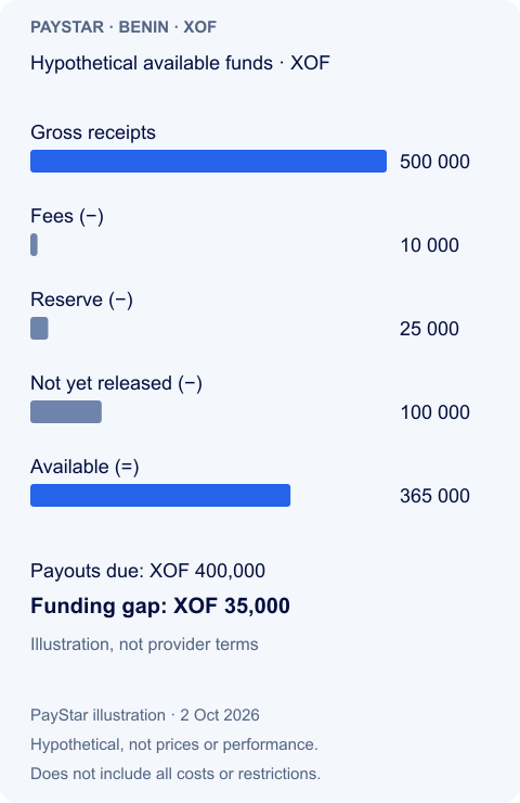 Hypothetical available funds · XOF