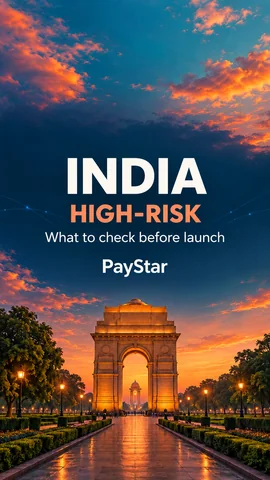 Colourful scenic editorial AI illustration inspired by India Gate, with an India high-risk headline. Not a documentary view.