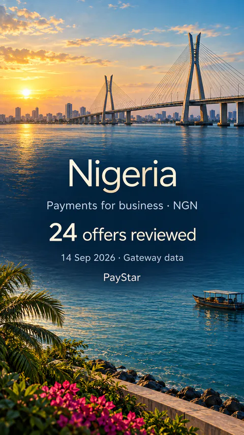 Nigeria: 24 offers reviewed; Payments for business · NGN. Bright editorial landscape.