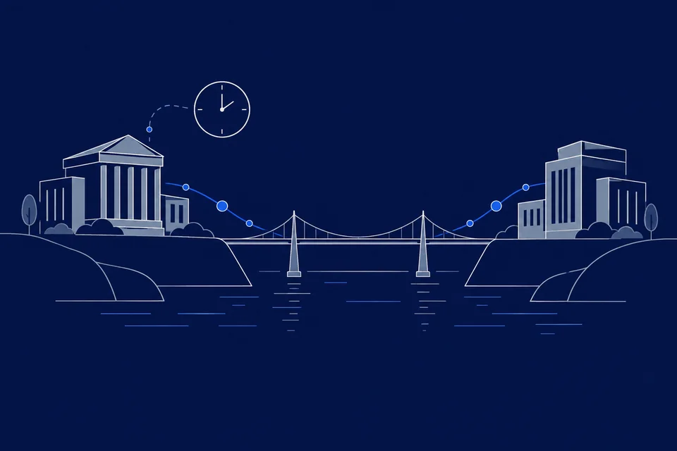 Условные линии движения средств между цифровым финансированием и банковской выплатой